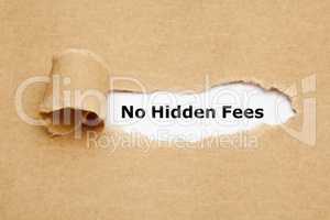 No Hidden Fees Torn Paper Concept