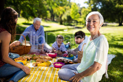 Happy family enjoying in park