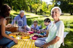 Happy family enjoying in park