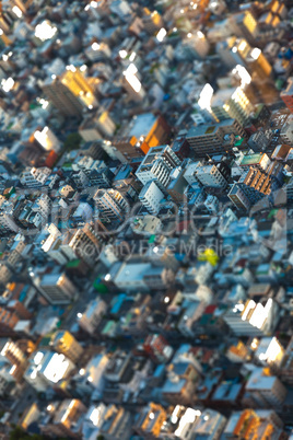 Tilt Shift Aerial View of the Tokyo City, Japan