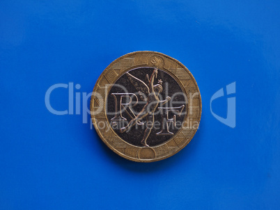 10 francs coin, France over blue