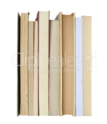 Book on bookshelf isolated over white