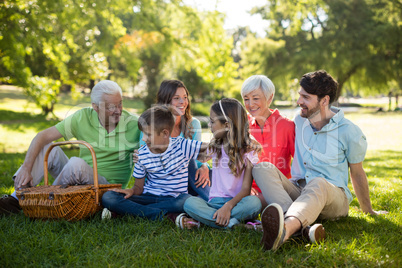 Happy family enjoying in park