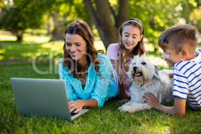 Happy family enjoying in park