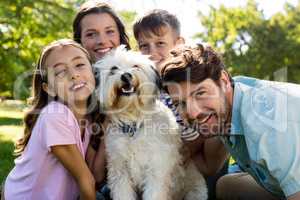 Happy family enjoying in park