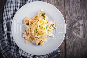 Pasta with shrimps