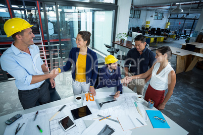 Business executives discussing during meeting