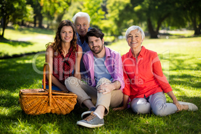 Happy family enjoying in park