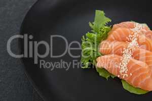 Sashimi served on plate