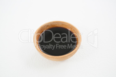 Soy sauce bowl on white background