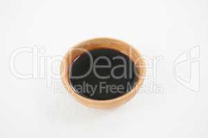 Soy sauce bowl on white background