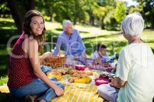 Happy family enjoying in park