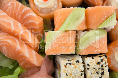 Close-up of assorted sushi