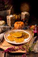 Potato pancakes with pumpkin puree