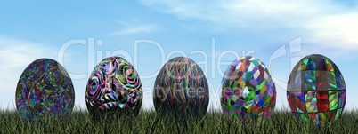 Colorful eggs for easter - 3D render