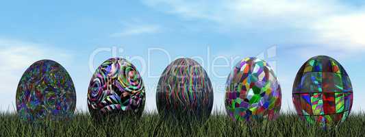 Colorful eggs for easter - 3D render