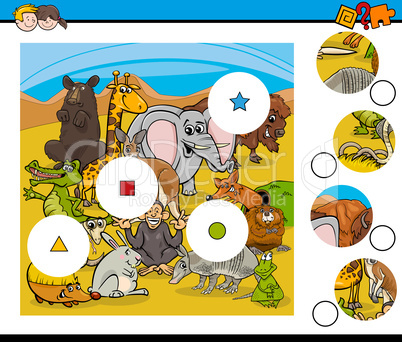 match pieces game with animals