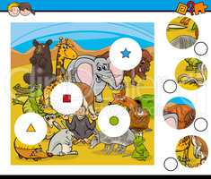 match pieces game with animals