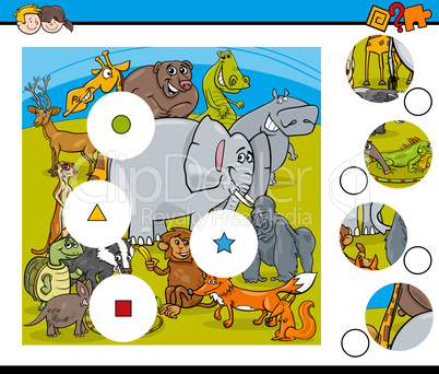 animal match pieces game