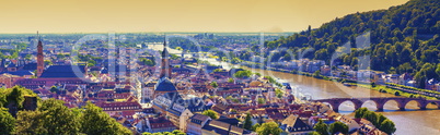 Heidelberg city and Neckar river, Germany