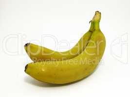 Two bananas on white background