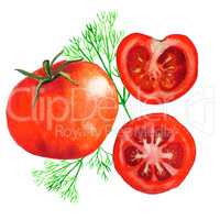Watercolor tomatoes