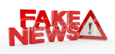 3d render - fake news - red