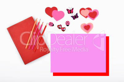 Layout objects isolated on the topic - Valentine's Day