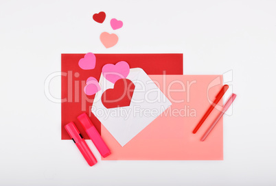 Layout objects isolated on the topic - Valentine's Day