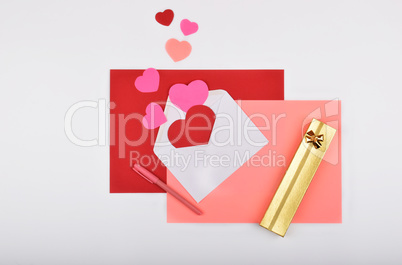 Layout objects isolated on the topic - Valentine's Day