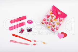 Layout objects isolated on the topic - Valentine's Day