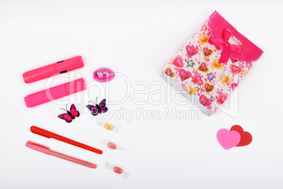 Layout objects isolated on the topic - Valentine's Day