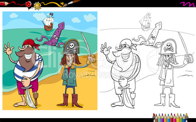 cartoon pirates coloring page