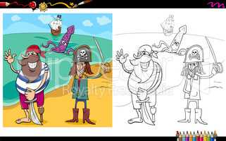 cartoon pirates coloring page