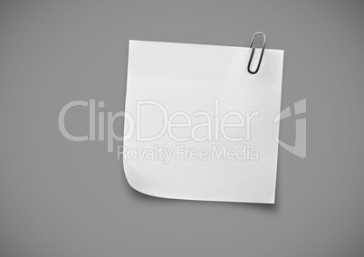 Composite image of white Sticky Note against grey background