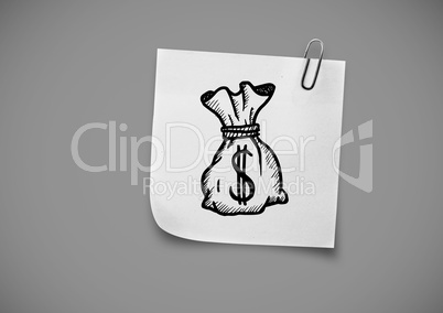 Composite image of Sticky Note Money Icon