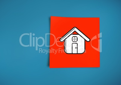 Composite image of Sticky Note Home Icon