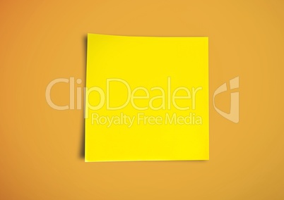 Yellow sticky Note against a neutral orange background