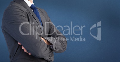 Businessman Torso against a neutral dark blue background