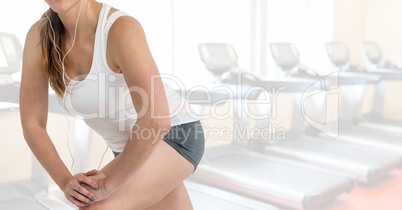 Composite image of Fitness woman Torso against gym
