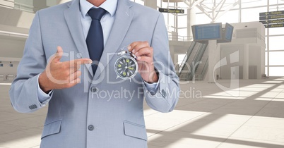 Composite image of Businessman Torso against modern place