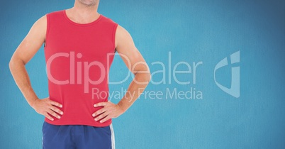 Fitness Torso against a blue background