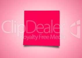 Red sticky Note against neutral pink background