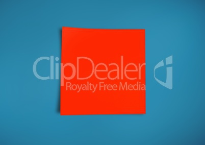 Red Sticky Note against neutral blue background