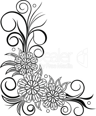 Sheet with floral corner design