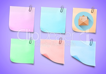 Sticky Note with Email mail icon against neutral background
