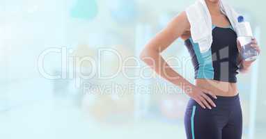 Composite image of Fitness Torso against blue background