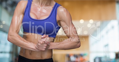 Fitness woman Torso making exercises in a gym