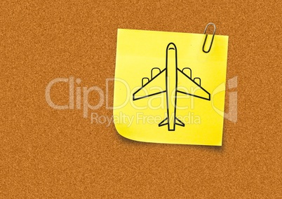 Composite image of Sticky Note Plane icon against orange background