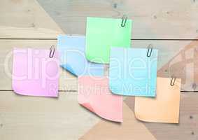 Sticky Notes against a wood background